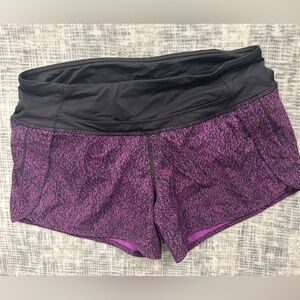 lululemon athletica Purple and Black Women Shorts